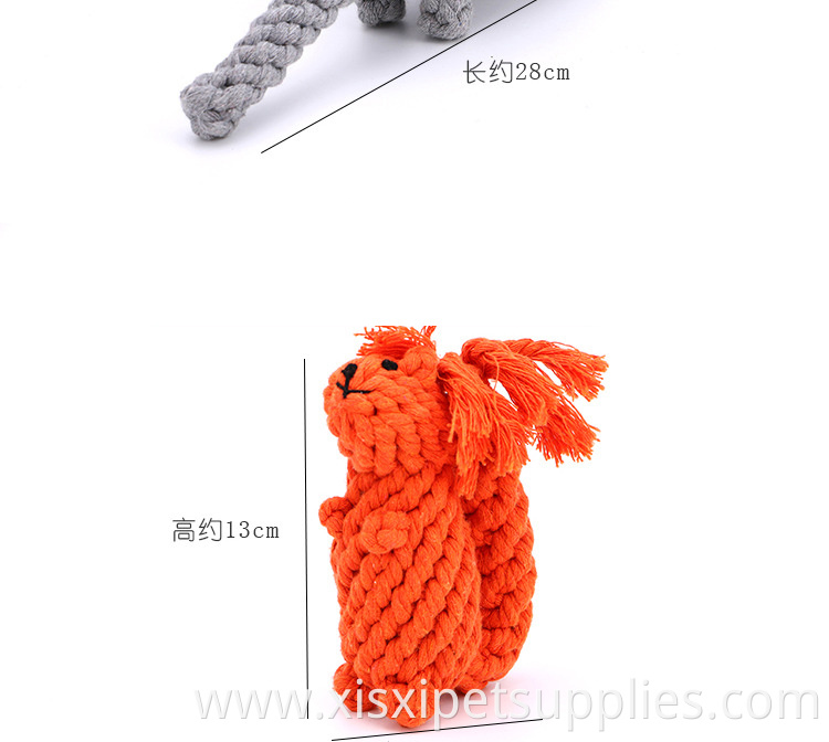 animal shape cotton rope dog chew cleaning teeth toy for pet